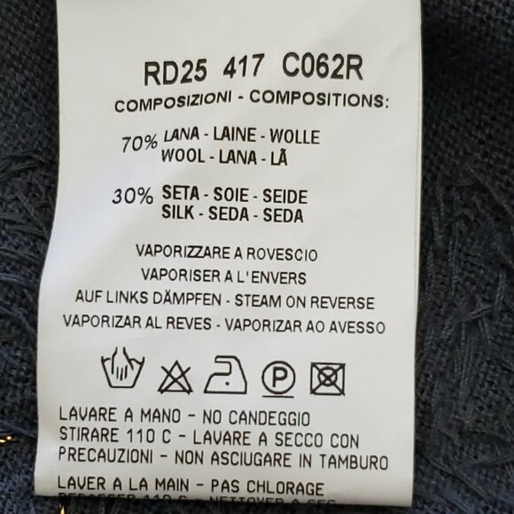 Roberta Scarpa Wool Silk Blend Lace Trim Beaded Knit Cardigan Sweater Size 12 - Picture 14 of 16